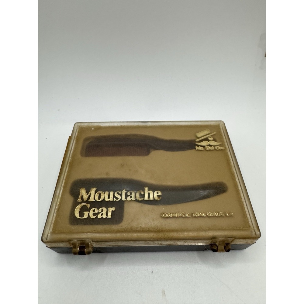 Vintage Moustache‎ Care Brush Kit Cosmetco Grooming Long Beach CA Made in USA